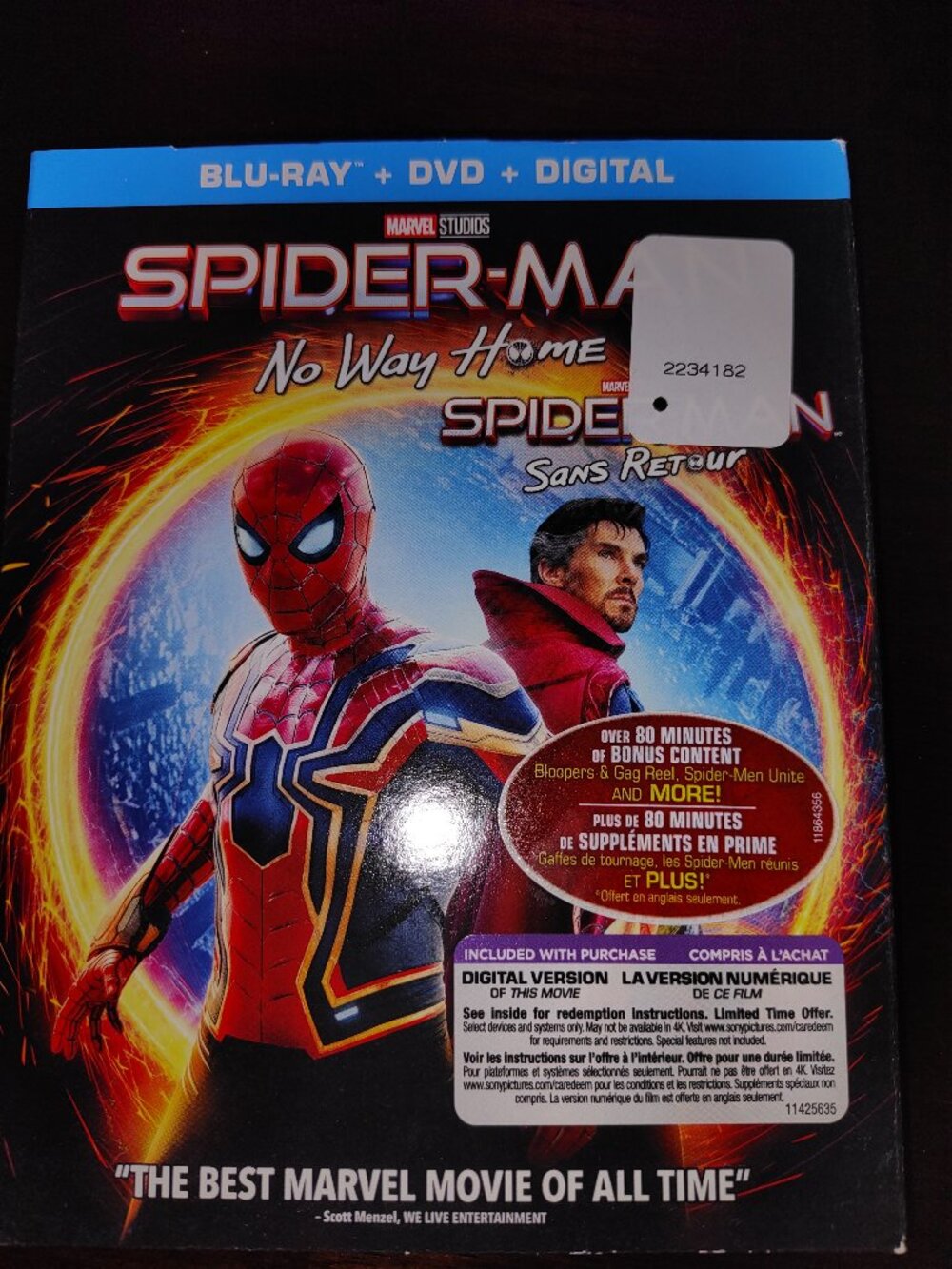 BRAND NEW SEALED Spider-Man: No Way Home BLU RAY + DVD 2021 PG-13 + Slip Cover